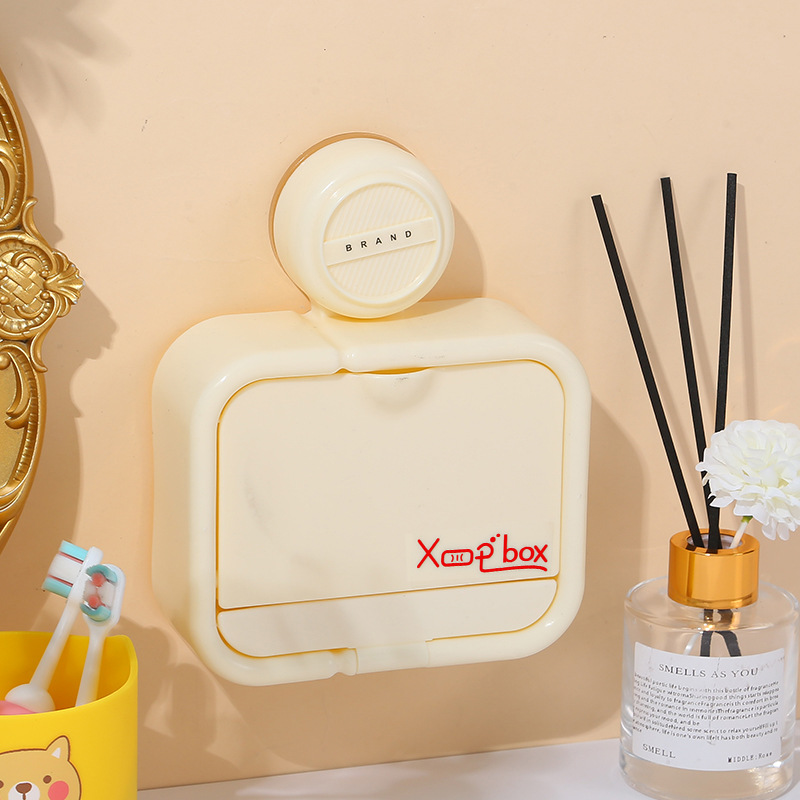Suction cup flip-top soap box, no-hole soap box, wall-mounted storage rack, home draining storage, bathroom, toilet details Picture