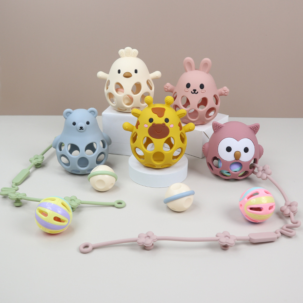 TEMU Xiyin's new products include rabbit baby teething sticks, baby teething sticks, silicone toys with biting glue, and Manhattan hand-held balls Application Scenario