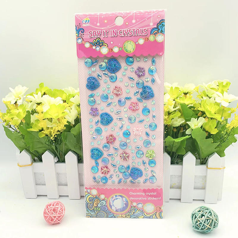 直销钻石贴纸创意贝壳型立体钻贴手机装饰贴耳钉钻贴批发