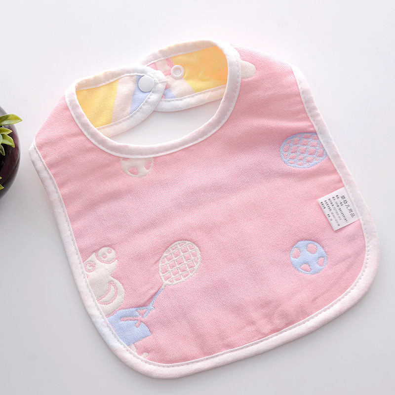 U-shaped baby six-layer good cotton gauze newborn bib, absorbent saliva towel, baby eating bib wholesale 6 Item Picture