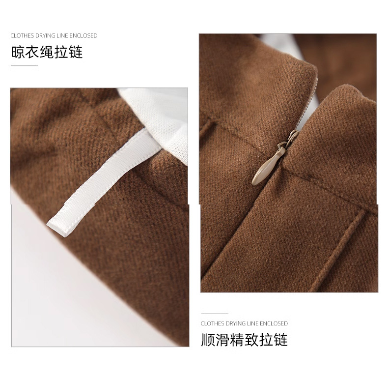 New pleated skirt for women in autumn and winter, thickened woolen short skirt, high-waisted Korean A-line slimming, large-sized skirt pic 31