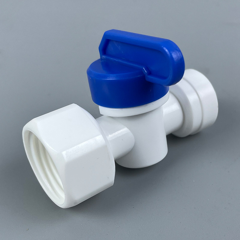 4 points internal thread to 2 points quick connection ball valve 42N plastic ball valve 4 points internal thread to 2 points quick connection Water purifier connector Specification image