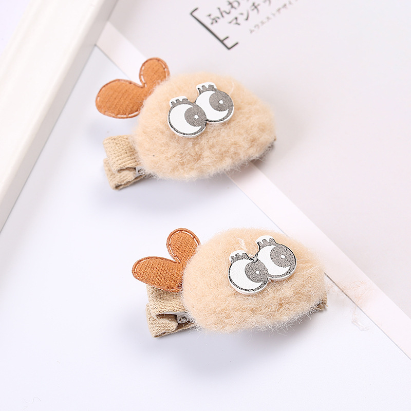 Versión coreana lindo duende niños tela de peluche duckbill clip chica franja clip lateral clip chica tocado al por mayor details Picture