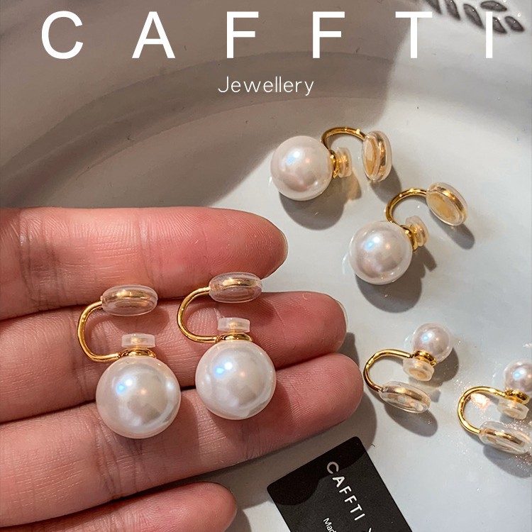 French high-end style Shijia pearl ear clips for women, light luxury, niche, no ear holes, ear bone clips, light luxury, versatile earrings wholesale Specification image