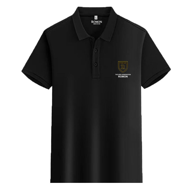 Romon Lapel POLO shirt short-sleeved T-shirt Men's 2025 Summer New style, a trendy and slimming top for middle-aged and young people in large sizes Item Picture