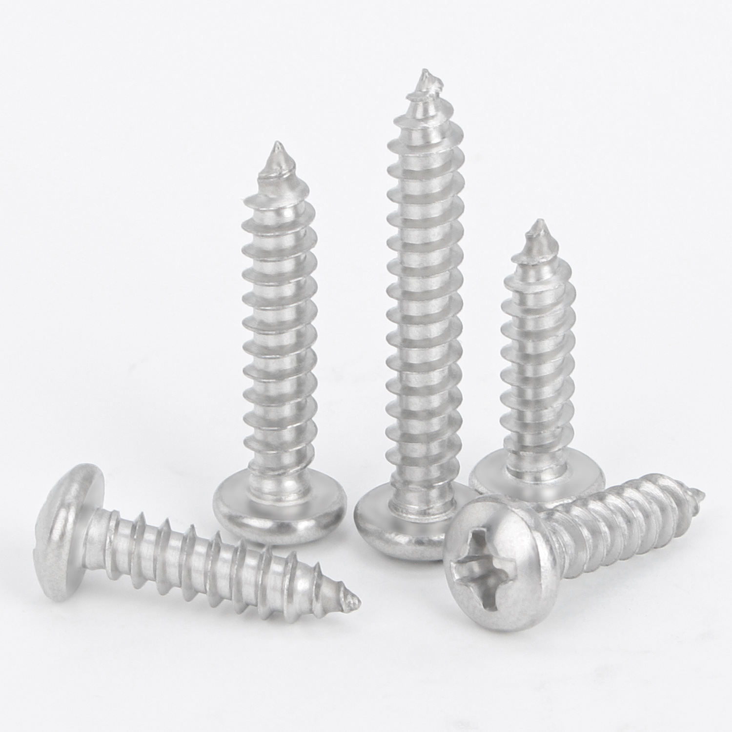 304 stainless steel self-tapping screws, cross round head self-tapping screws, PA pointed tail disk head self-tapping screws M2M3M4 Specification image