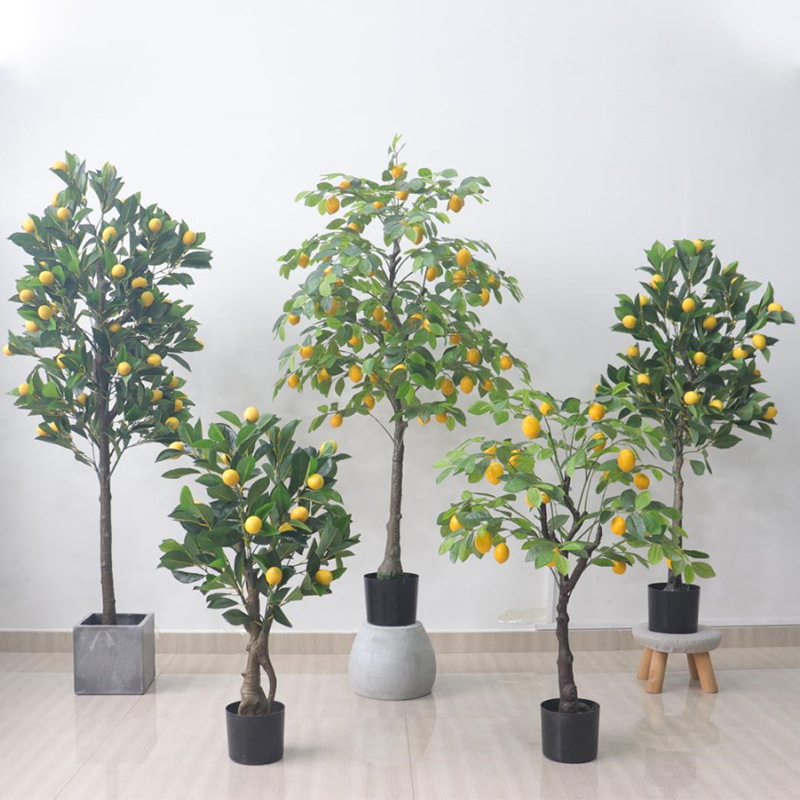 厂家批发北欧风仿真植物柠檬树室内装饰绿植盆景假花家居摆件装饰