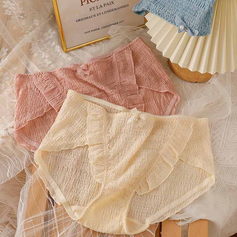 Big Size Underwear Female Fat Sister 200 Pounds Pure Cotton Antibacterial Small Fresh Waist Sweet Day Lace Briefs Application Scenario