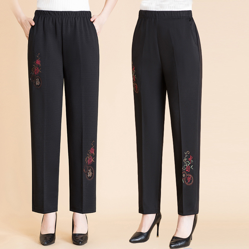 Mom's autumn and winter outerwear, thick and fleece pants, loose, warm for old ladies and grandmothers, middle-aged and elderly women's cotton export details Picture