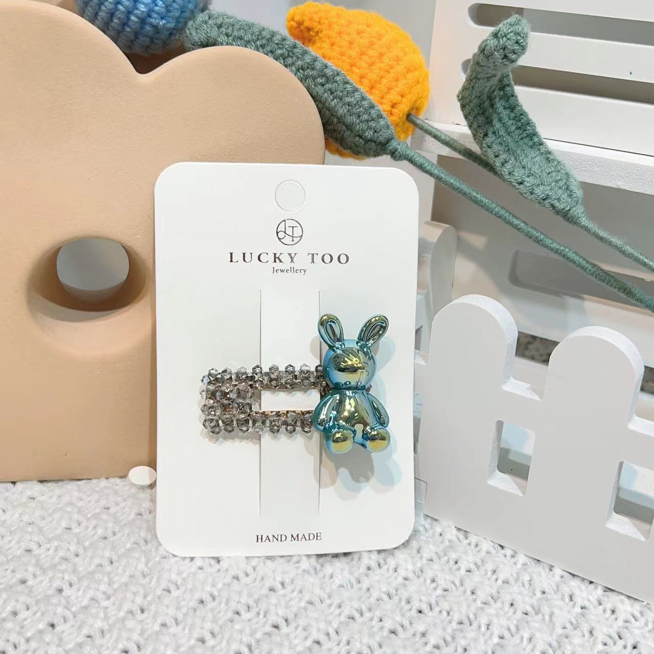 Bobby Pin Lt10360 Korean Heavy Industry Crystal Rabbit Diamond Hair Pin Specification drawing