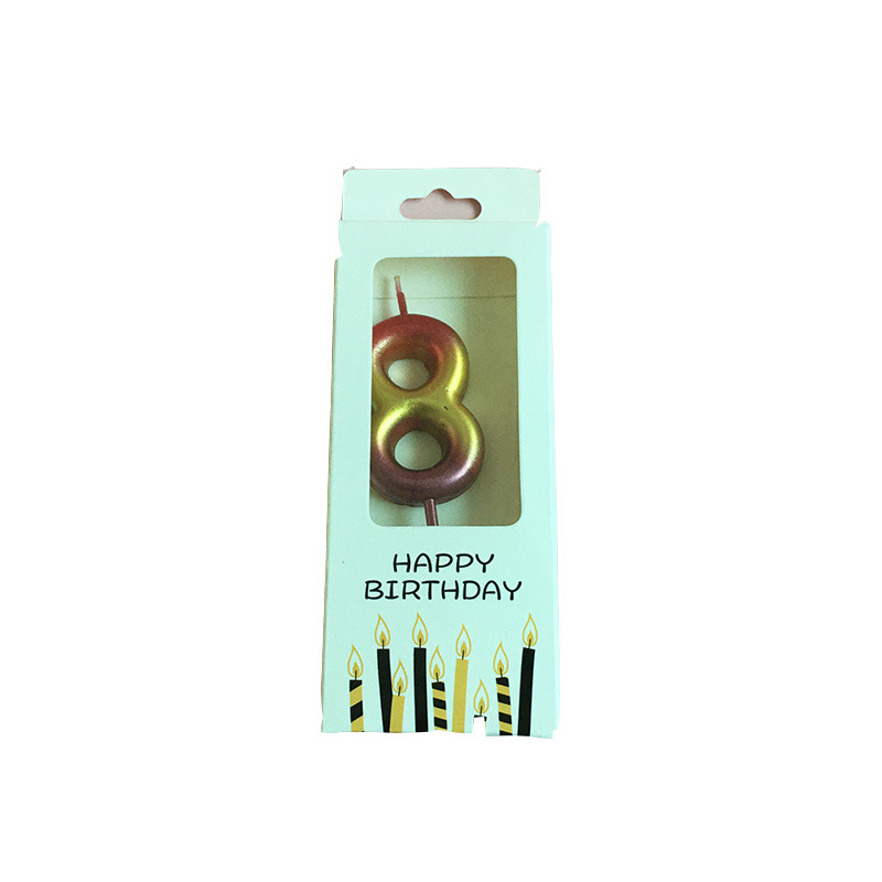 New boxed gradient digital birthday candles, cake decorations and surprise party supplies Item Picture