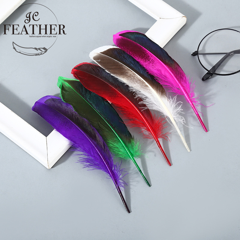彩色渐变羽毛服装头花装饰羽毛配件捕梦网吊坠美术美劳材料批发