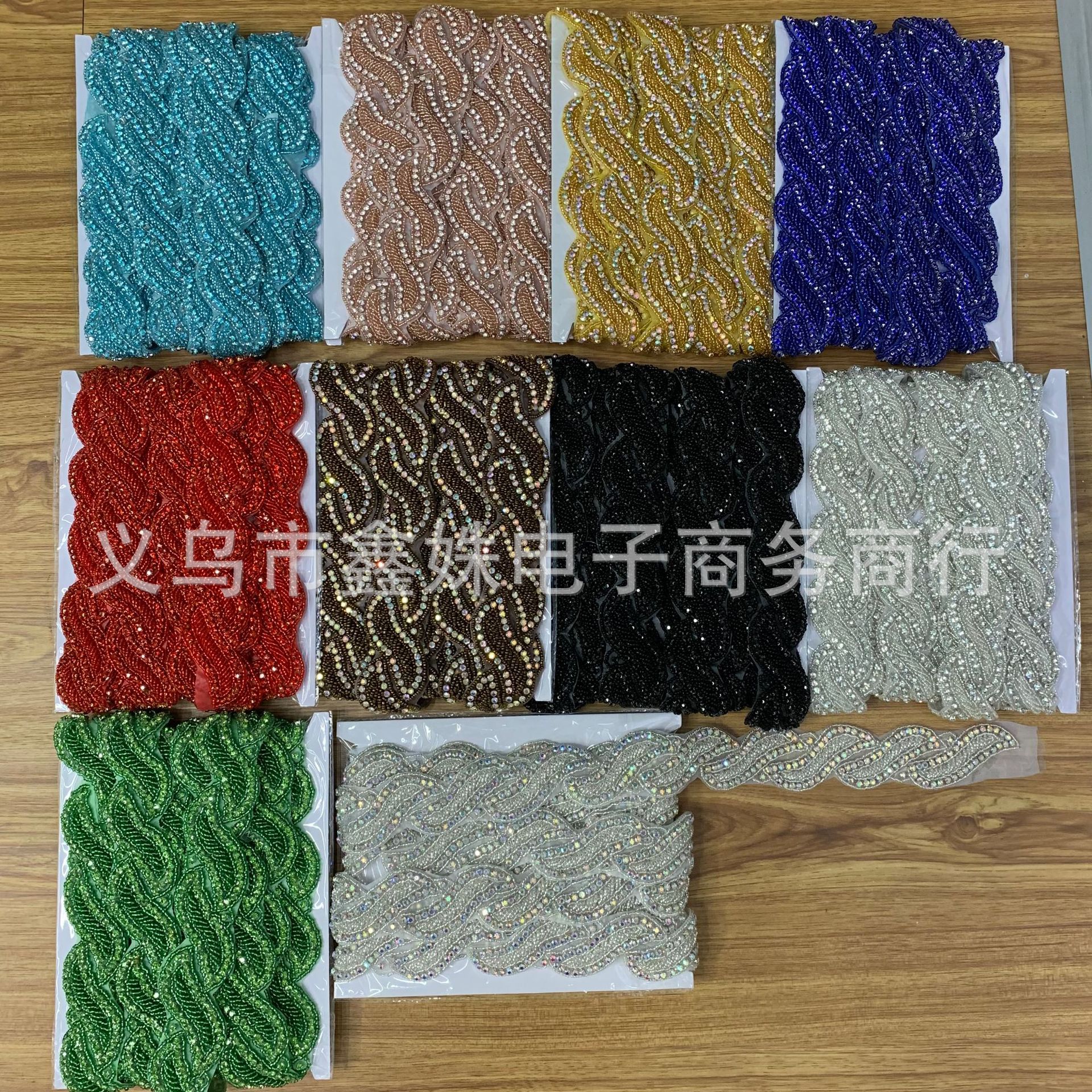 Super flash simple glass with diamond hot melt adhesive strip diamond DIY dress collar belt accessory details Picture
