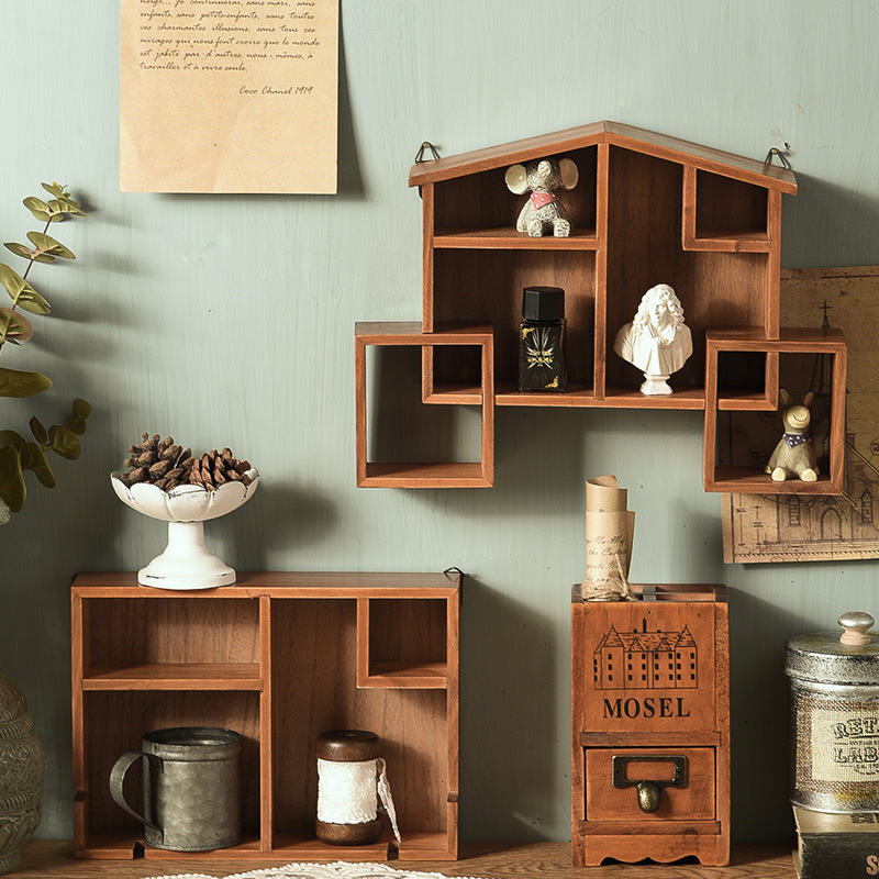 Zakka Do Old Series Storage Box Desktop Decoration 4 Grid Pen Holder A Drawer M-9016