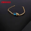 Chuangmei Jewelry Amazon cross-border European and American imitation sapphire bracelets, emerald-plated 24K gold PI Xiu bracelets for women Item Picture