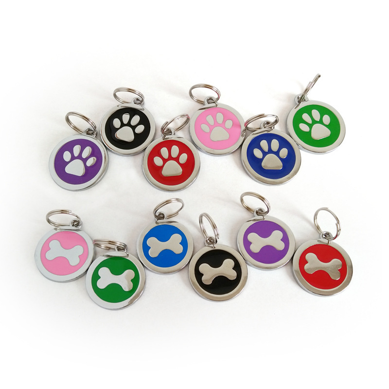 Amazon pet cat and dog address tags, identity tags, necklaces with paw prints, pendants, dog paw identification tags Item Picture