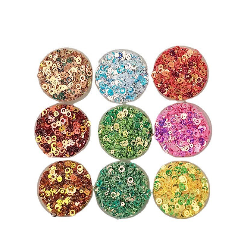 Golden Light 5mm mother-and-child circle PVC sequined luggage, nail art notebook, interlayer, cross-border e-commerce crystal filling Item Picture