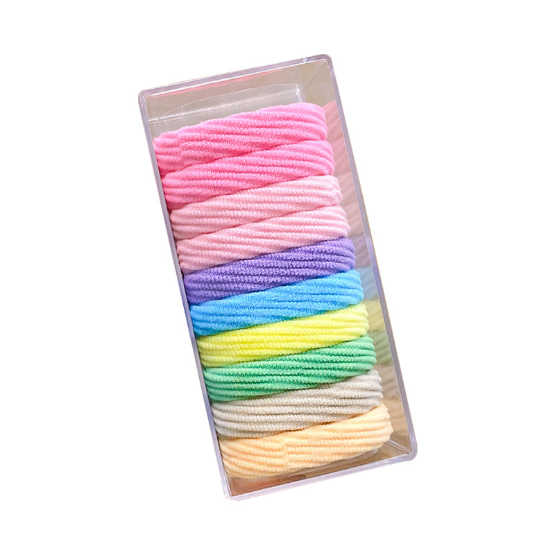 Spring Color High Stretch Hair Cord Children's Headwear For Girls Simple And Not Hurt Hair Thick Hair Cord For Girls Hair Adornment Leather Band For Girls Item Picture