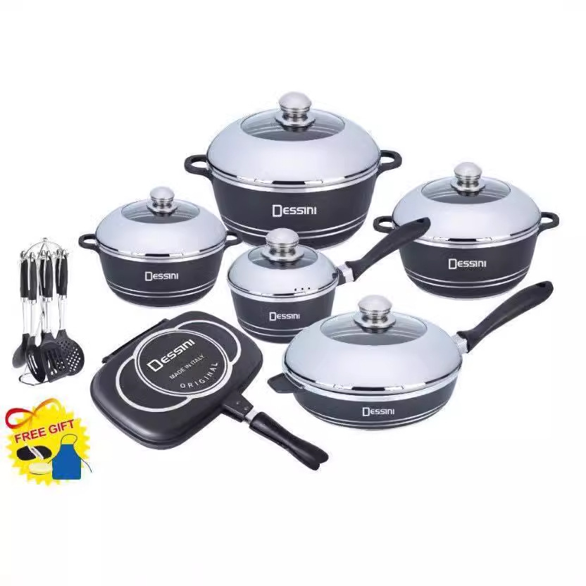 dessini 23pcs set sets of cookware, non-stick pans, tourmaline set POTS, aluminum pot set kits