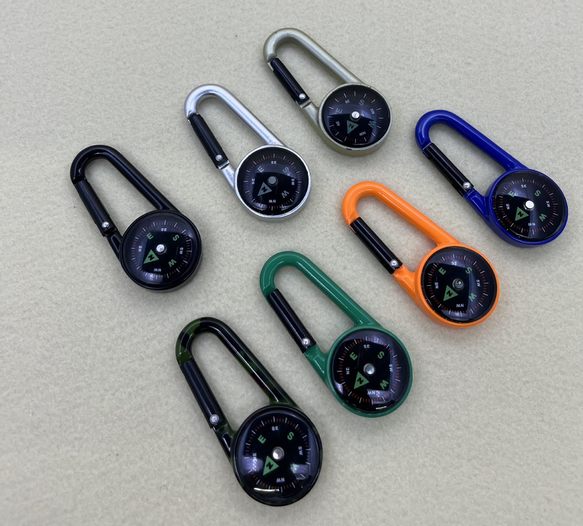Colorful climbing buckle compass, student gift compass