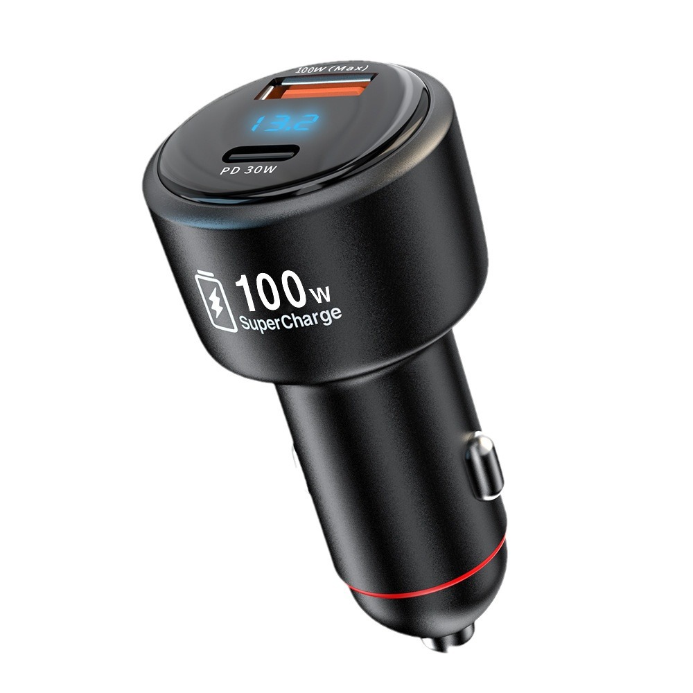 汽车启动器/车载充电器/苹果15plus/车手机充电/特斯拉储物盒白底实物图