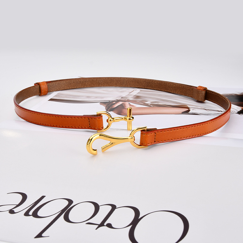Hot-selling adjustable leather belts for women, fashionable decorative dress belts for women, and wholesale of women's suit belts details Picture