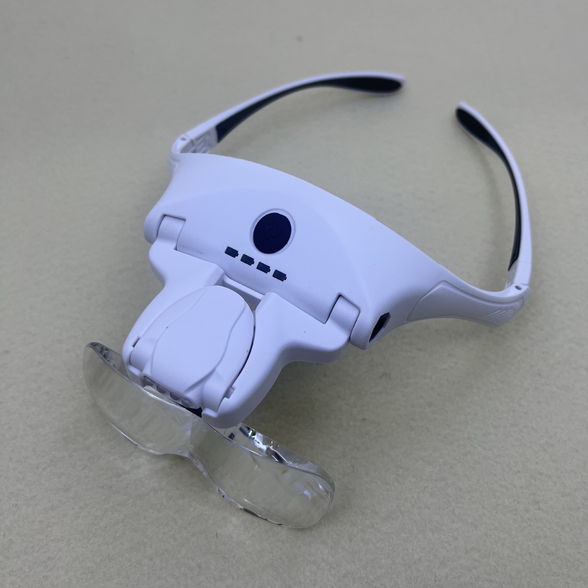 新款9892B2C1LED灯USB充电头戴眼镜式5种倍数阅读维修高清放大镜图