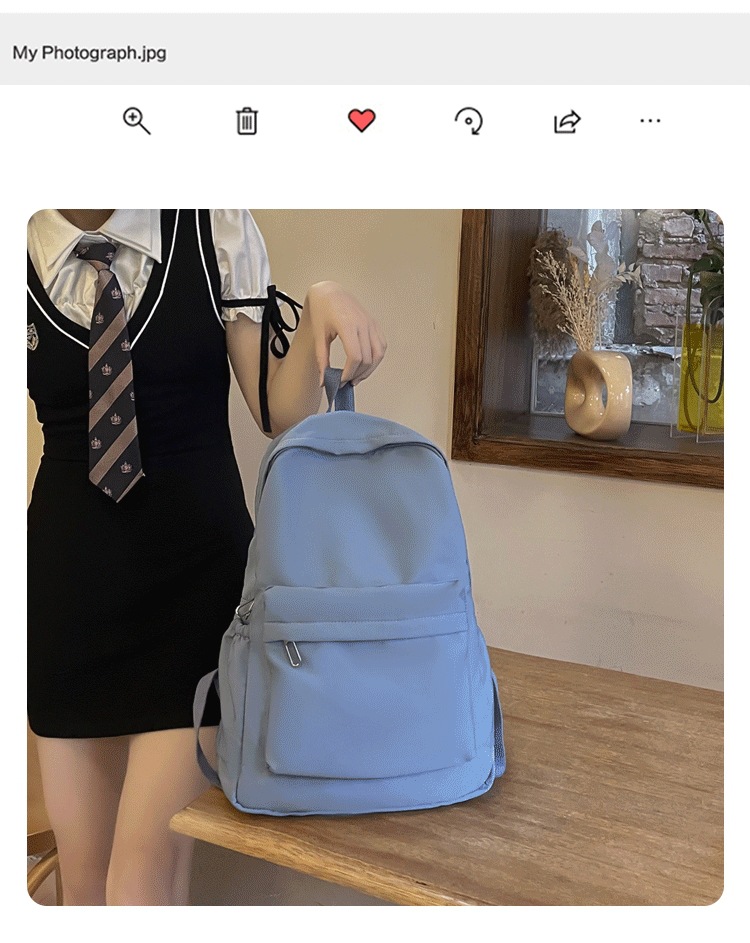 书包女日系初中生大容量学院风背包简约休闲户外双肩包高中书包女详情2