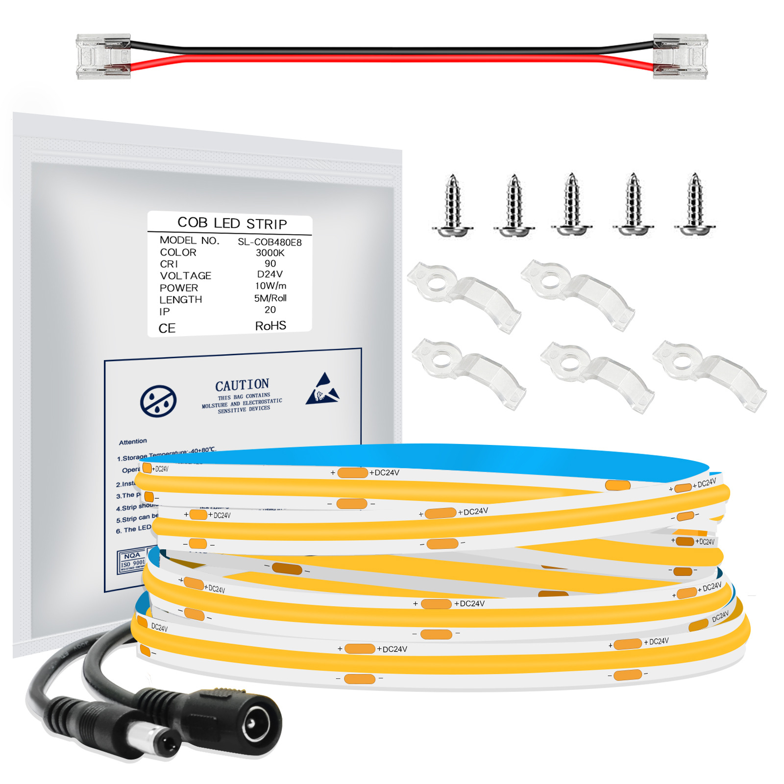 [Custom] Cob Monochrome Lamp With 12V24v Low Voltage Lamp With Led Super Bright High Display Flexible Self-Adhesive Lamp Strip Cabinet Application Scenario