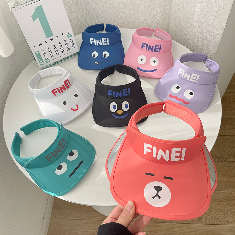 Sombreros empty top para niños versión coreana bebé lindo expression visera gorra de verano para niños y niñas gorra de protección solar al por mayor