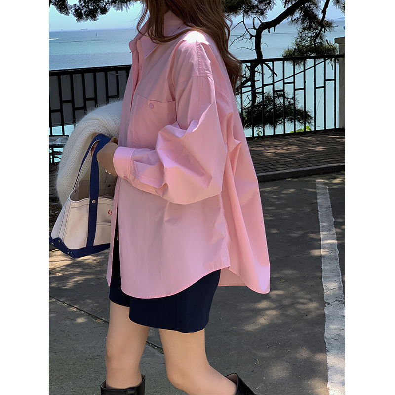 【 Daihe 】2022 Autumn New Collection: Stylish Korean-style Casual lapel Long-sleeved Pure Cotton Shirt for Women H3067 Application Scenario