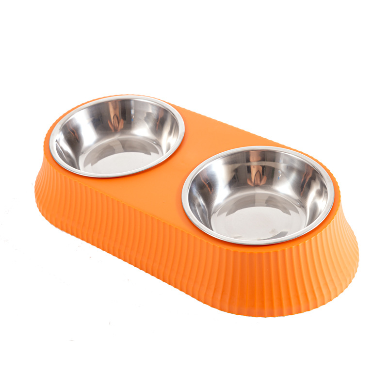 Cat bowl, double bowl, cat bowl, dog food bowl, rice bowl, dog bowl, pet cat rice bowl, slanted mouth to prevent spilling, cat food bowl Item Picture