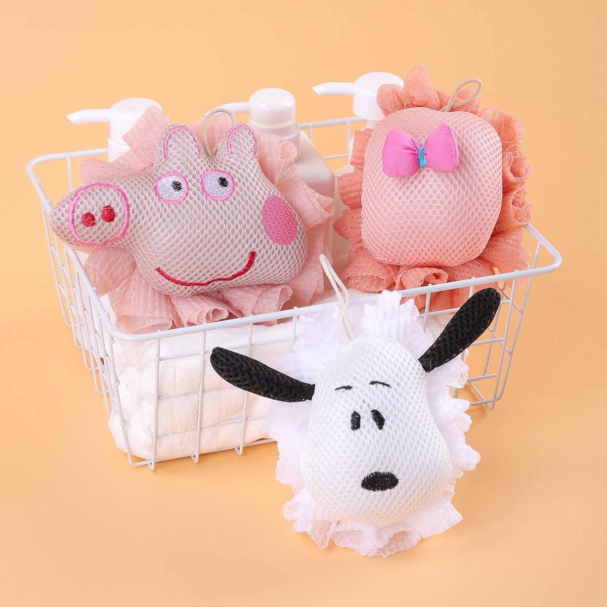 Peppa Pig Bath Flower Non-Loose Bath Flower Hand Stitched Clean Bath Bath Ball Cute Bath Blister Bath Ball Cartoon Bath Ball Application Scenario