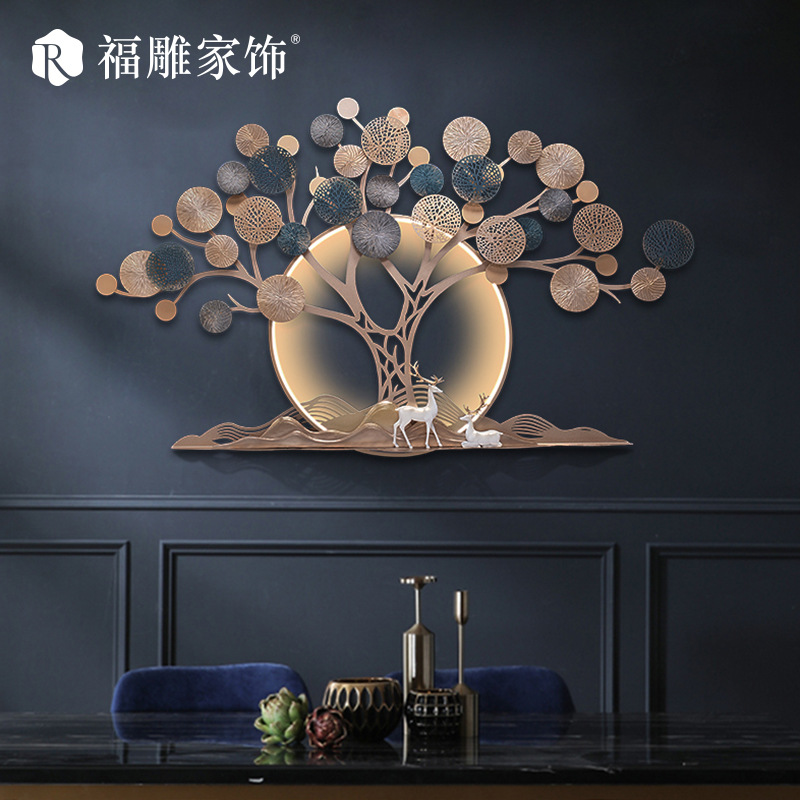 Decorative paintings, ironwork murals, sofa background walls, living room decoration, 3d stereoscopic hanging items, light paintings, restaurant factory wholesale Application Scenario
