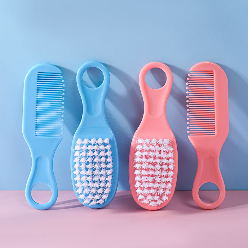 Newborn safety comb brush to remove fetal moss baby head care comb brush combination baby massage comb brush set Specification drawing
