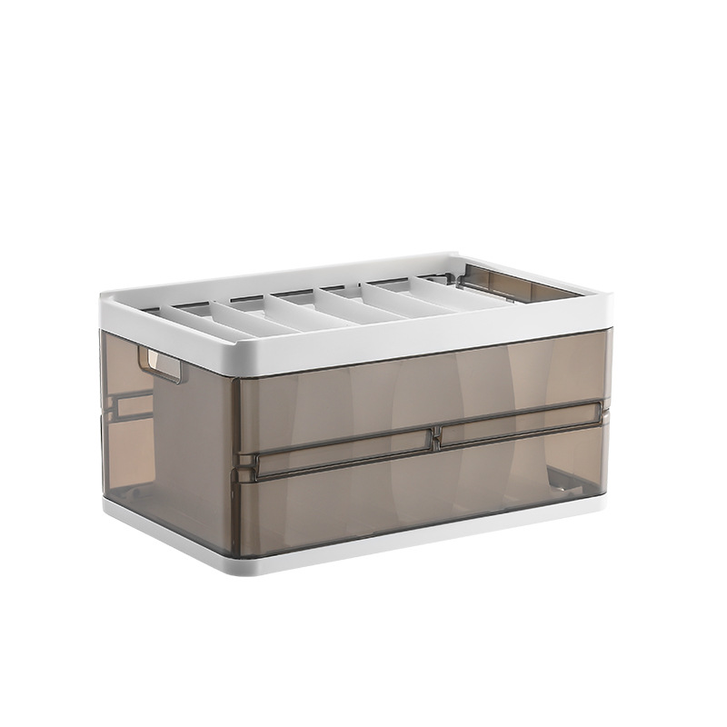 收纳盒/可折叠收纳盒/家用收纳/收纳/全透明收纳盒白底实物图