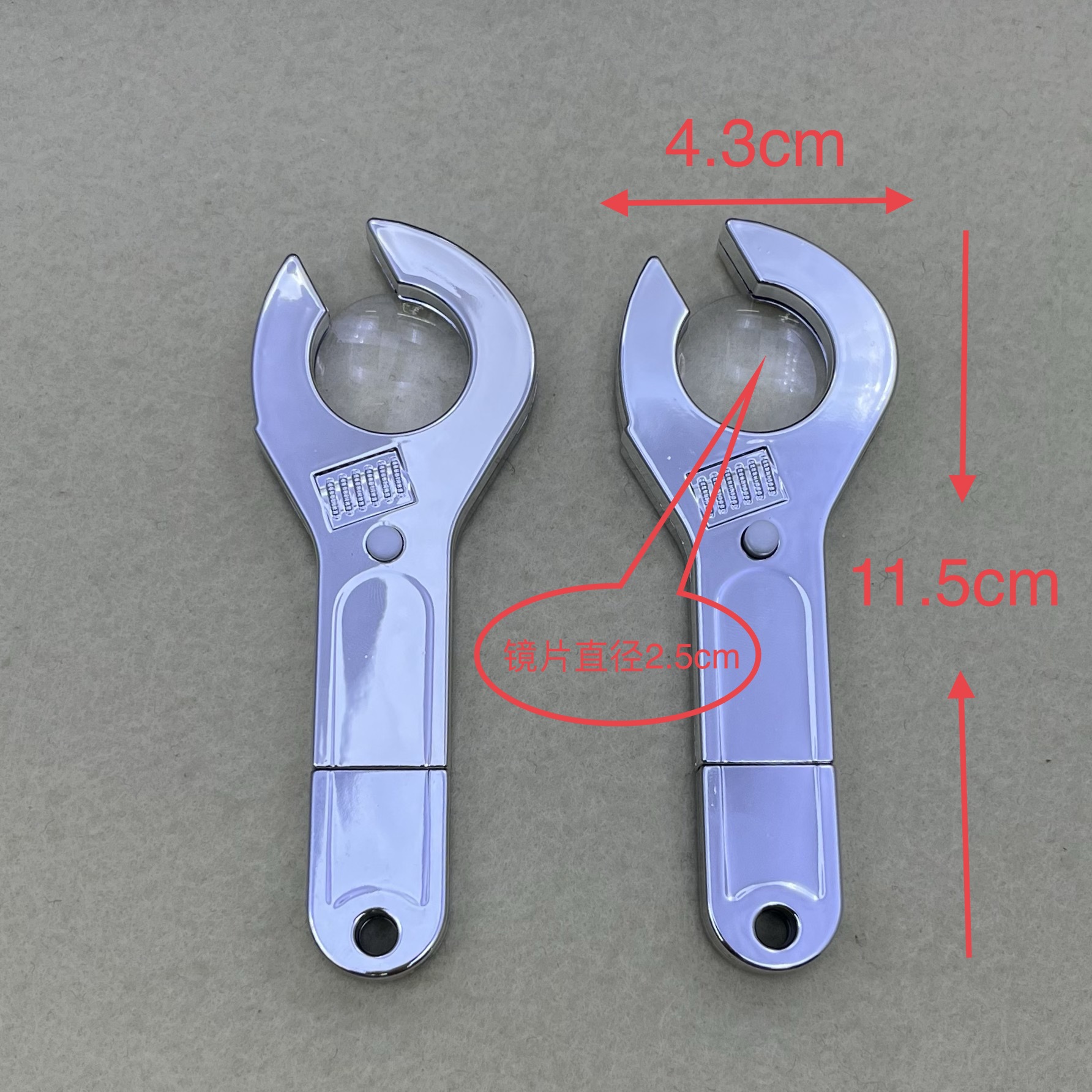 118# New 10x wrench model, 5 LED lights, USB rechargeable high-end high-magnification and high-definition magnifying glass Item Picture