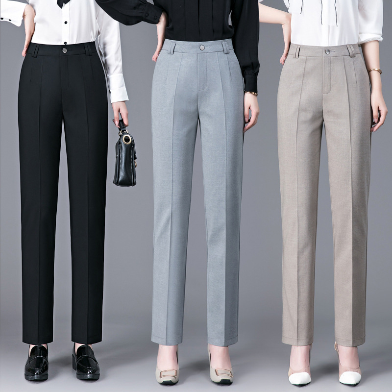 2023 Autumn casual women's pants, women's fashion grey dress pants, new women's professional casual pants, women's spring and autumn long pants