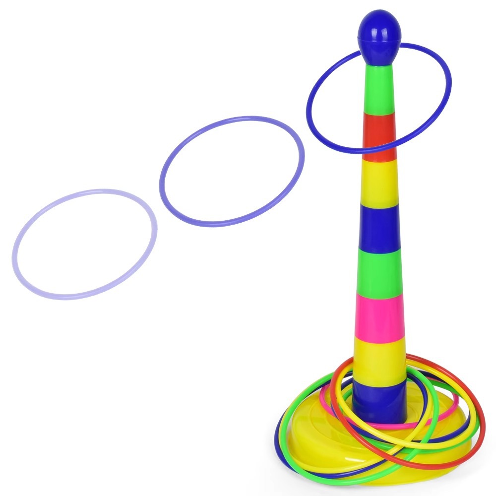 Parent-child interactive throwing ring toss toys, educational tower sets, indoor and outdoor kindergarten competition games, children's toys Application Scenario