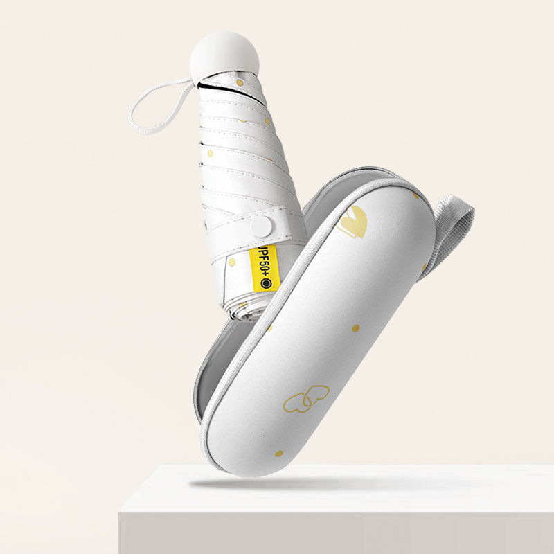 Five-fold umbrella, all-weather and all-weather women's sun umbrella, sun protection and UV protection capsule umbrella, folding mini sunshade umbrella details Picture