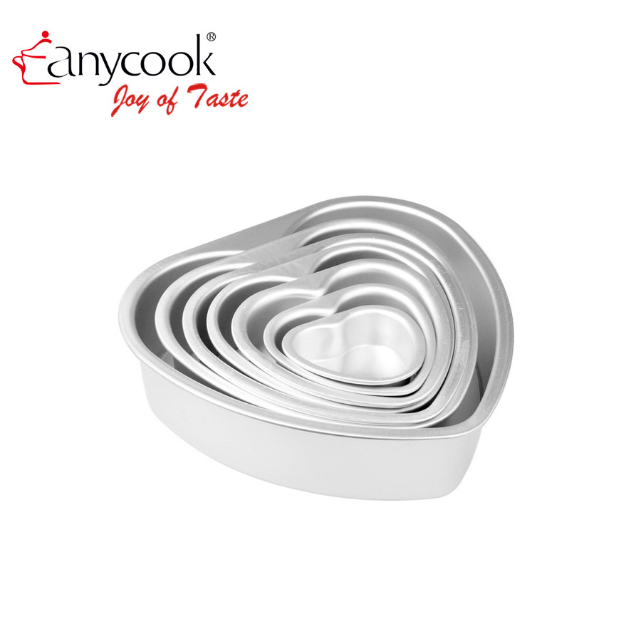 Anycook Anycook Heart-Shaped Aluminum Non-Stick Cake Pan Silicone Mold Baking Tool Set Cake Base For Toast Boxes Item Picture