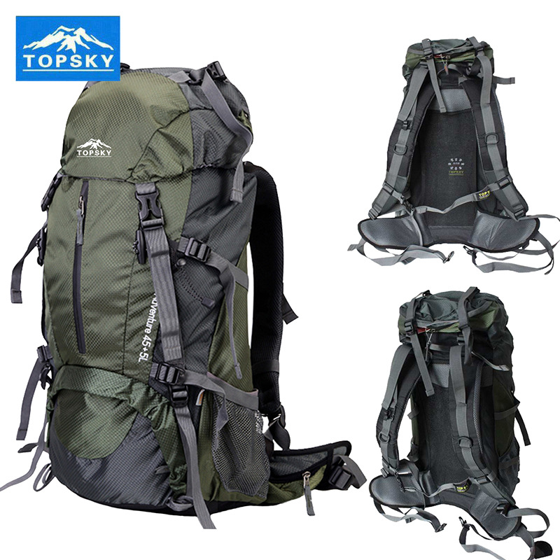 Wholesale of 50L large-capacity hiking backpacks for men and women, camping waterproof backpacks for cross-border travel