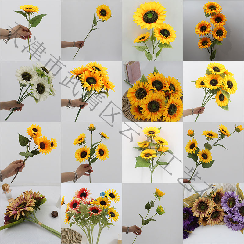 Single artificial sunflower, artificial flower wholesale, home living room ornaments, wedding floral decoration props, artificial flower bouquets Application Scenario