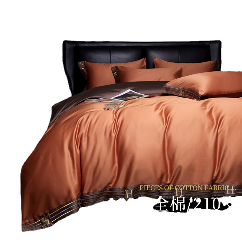 Exported To Canada 210 Double Strands Of Long Staple Cotton All Cotton Four-Piece Set 100% Cotton Sheets And Bedding Sets Item Picture