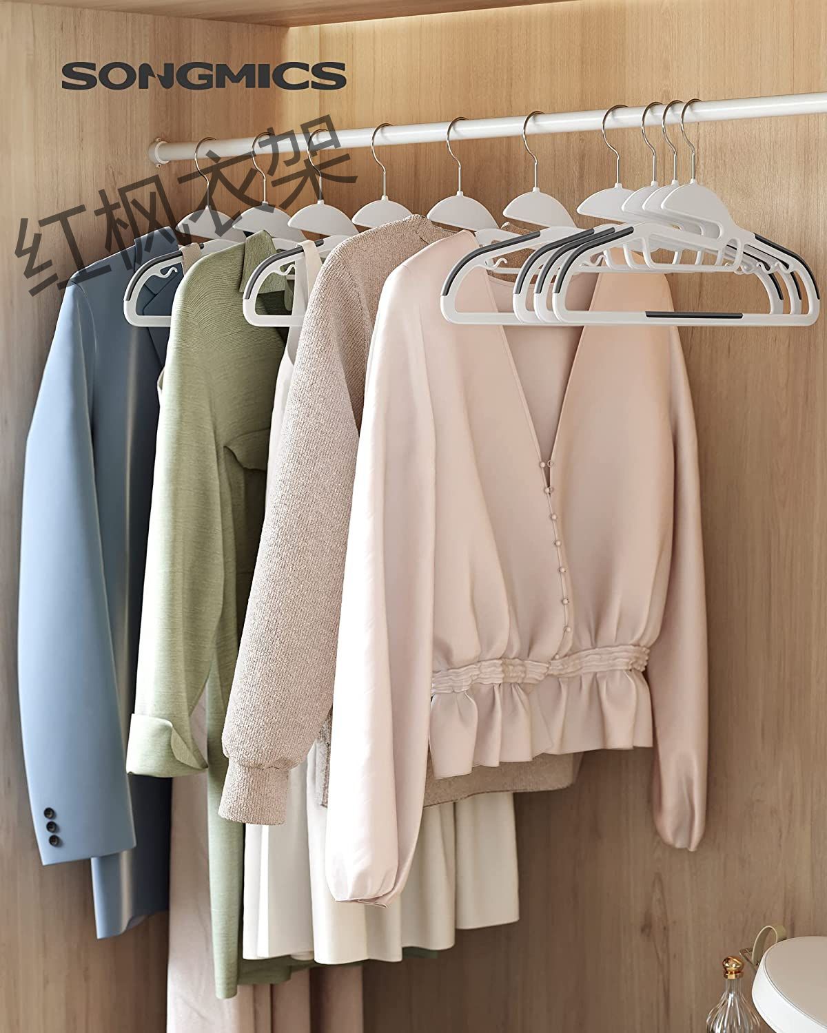 Amazon cross-border best-selling anti-slip and traceless clothes drying rack, dry and wet dual-purpose plastic clothes rack, special clothes rack for organization and storage details Picture