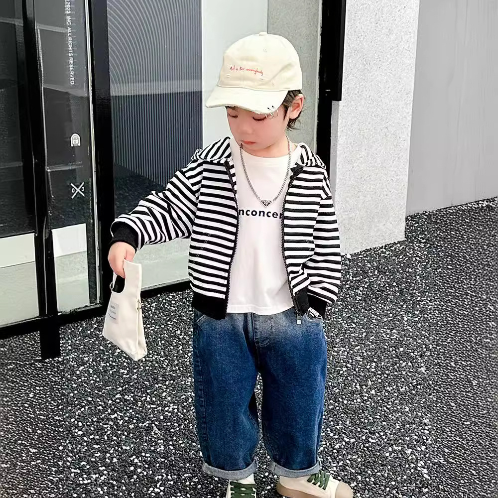 Niños primavera/otoño niños tops hombres bebé zipper abrigos niñas rayas multiplo korean version hoodie hoodies Application Scenario