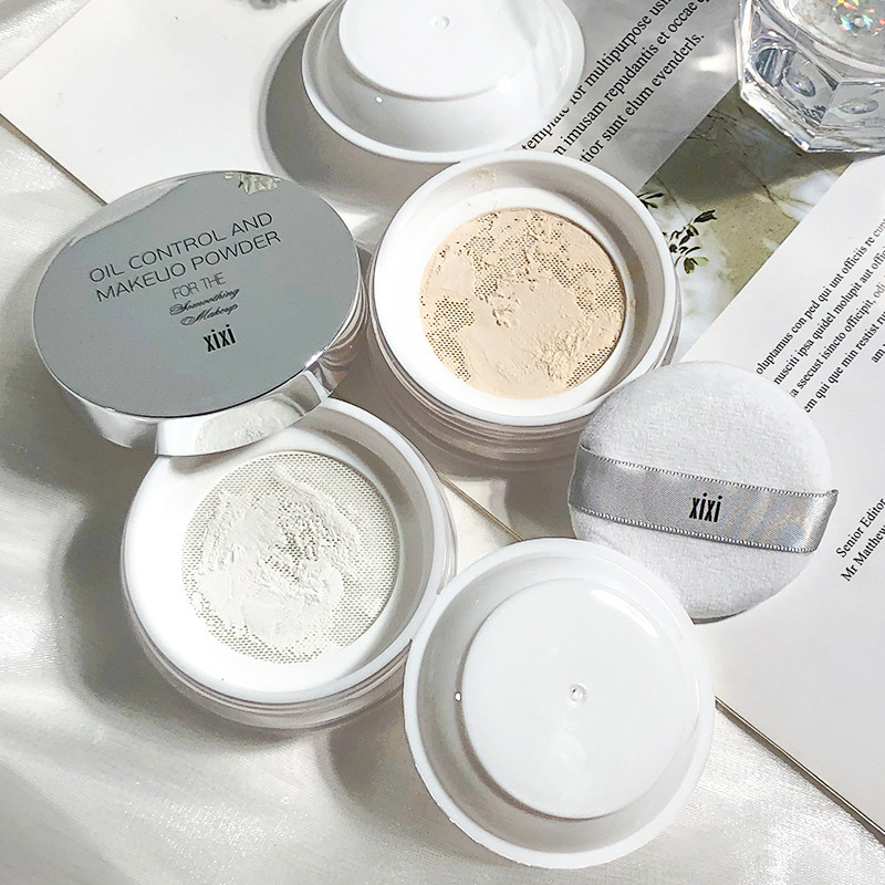 Makeup xixi: Fine, clear, oil-control powder, loose powder, matte, long-lasting, waterproof, sweat-proof, non-smudging, setting powder