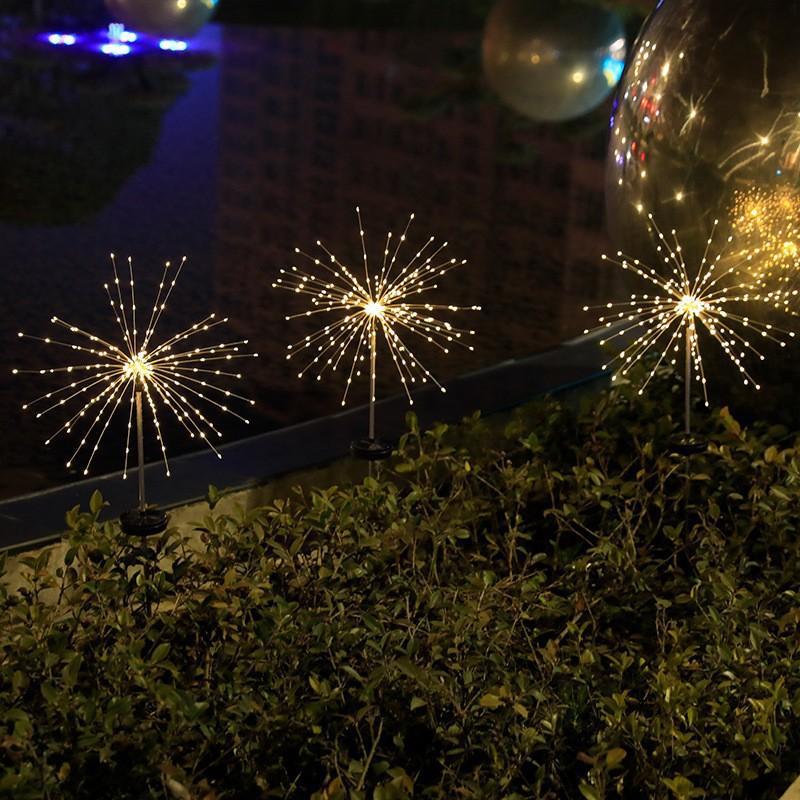 Firework lanterns, outdoor solar ground-mounted light strings, Christmas courtyard cross-border TEMU bestsellers, LED garden decorative lights details Picture