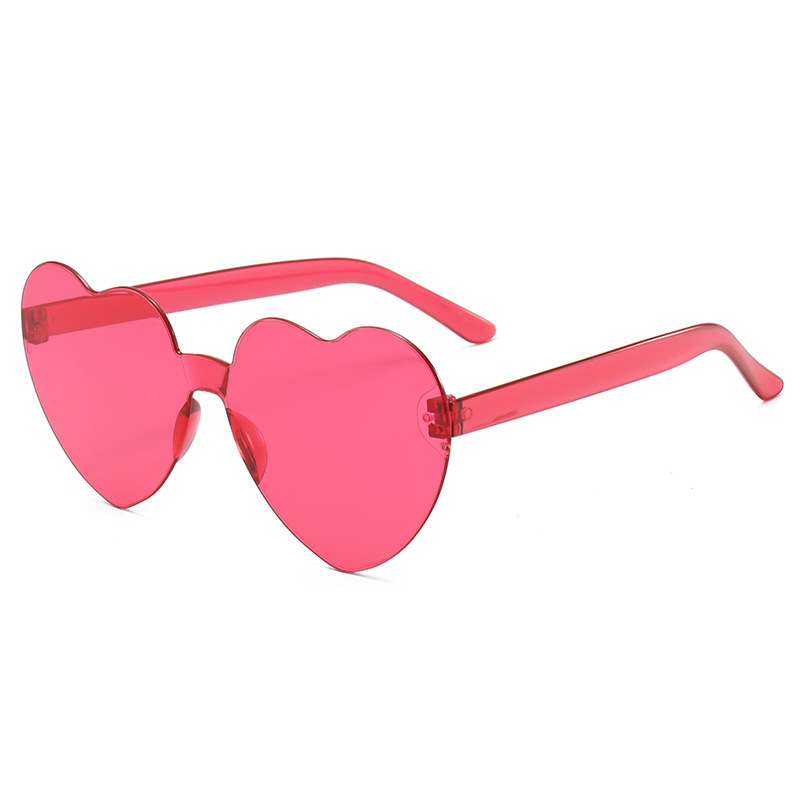 Nuevo crossover moda sin marco amor gafas personalidad degradado meloacón corazón gafas de color red red street shot monster ball glasses Application Scenario