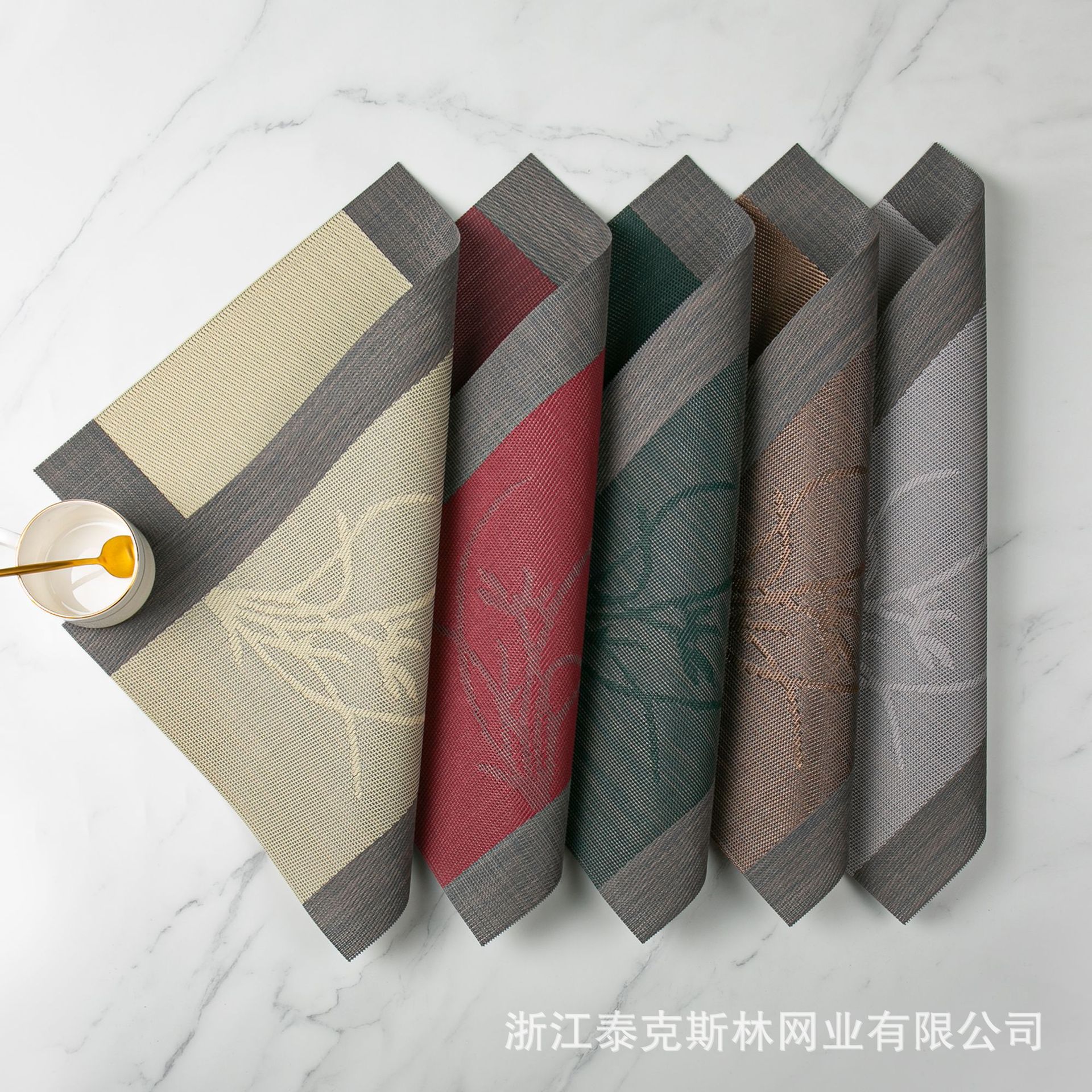 Tekslin PVC placemats/Teslin placemats/mesh placemats/Placemats/heat-insulating placemats are waterproof, anti-slip, oil-proof, heat-resistant and wear-resistant Item Picture